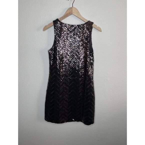 Trina Turk Glitterati Zigzag Holiday Sequin Dress Black Size 0 - Picture 7 of 8